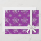 Roze Snowflake Pareltjes Flat Holiday Card Feestdagenkaart (Achterkant)