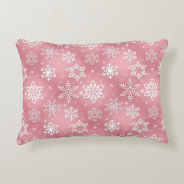 Roze Snowflake patroon accent kussen