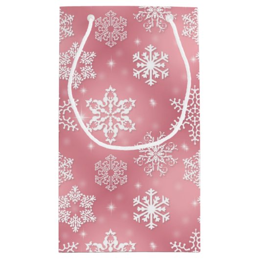 Roze Snowflake patroon kleine cadeautas (Achterkant)