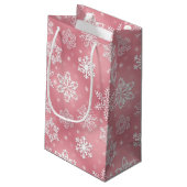 Roze Snowflake patroon kleine cadeautas (Achterkant Gekanteld)