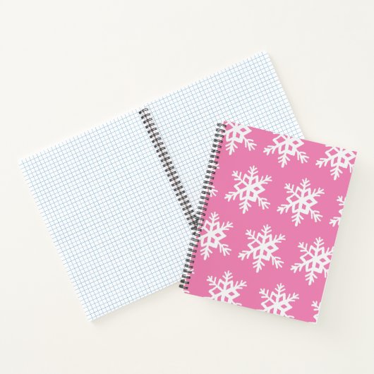Roze Snowflake Spiral Notitieboek (Binnen)