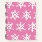 Roze Snowflake Spiral Notitieboek (Voorkant)