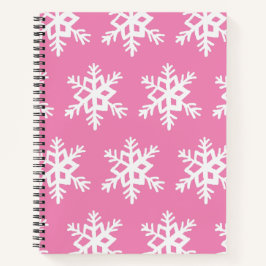 Roze Snowflake Spiral Notitieboek