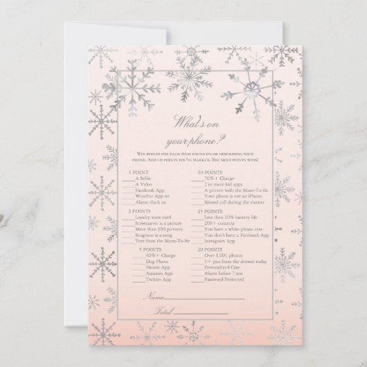 Roze Snowflake wat er op je telefoontoonspel staat Kaart (Voorkant)