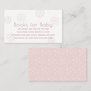 Roze Snowflakes Baby shower Boeken voor Baby Enclo Informatiekaartje
