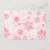 Roze Snowflakes Baby shower Book for Baby Card Informatiekaartje (Achterkant)
