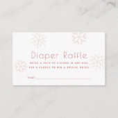 Roze Snowflakes Baby shower Diaper Raffle Ticket Informatiekaartje (Voorkant)