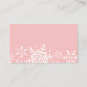 Roze Snowflakes Baby shower Diaper Raffle Ticket Informatiekaartje (Achterkant)