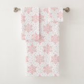 Roze Snowflakes Bad Handdoek (Insitu)