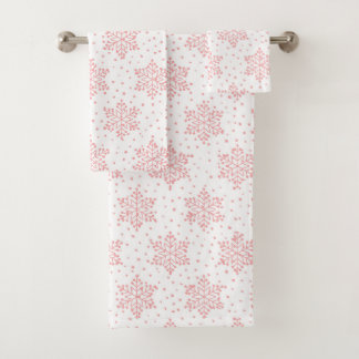 Roze Snowflakes Bad Handdoek