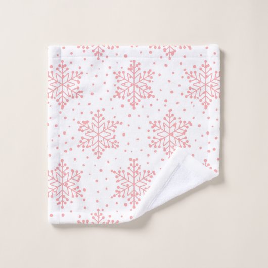 Roze Snowflakes Bad Handdoek (Wasdoekje)