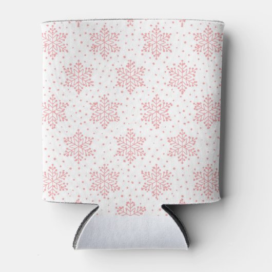 Roze Snowflakes Blikjeskoeler (Voorkant)