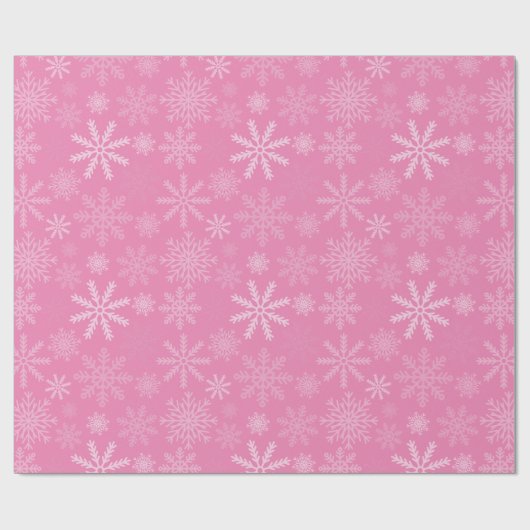 Roze Snowflakes Cadeaupapier (Vlak)