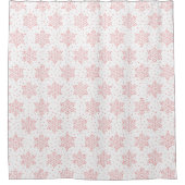 Roze Snowflakes Douchegordijn (Voorkant)