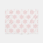 Roze Snowflakes Fleece Blanket (Voorkant (Horizontaal))