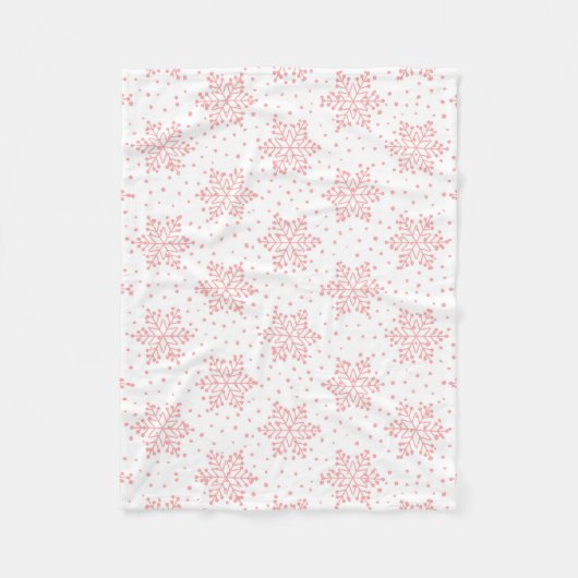 Roze Snowflakes Fleece Blanket Deken (Voorkant)