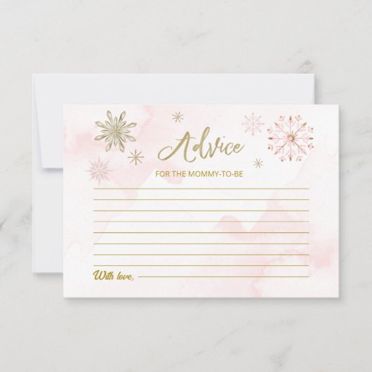Roze snowflakes Girl Baby shower Advice-kaarten Kaart (Voorkant)