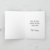 Roze Snowflakes Holiday Card Feestdagen Kaart (Binnen)