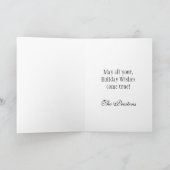 Roze Snowflakes Holiday Card Feestdagen Kaart (Binnen)