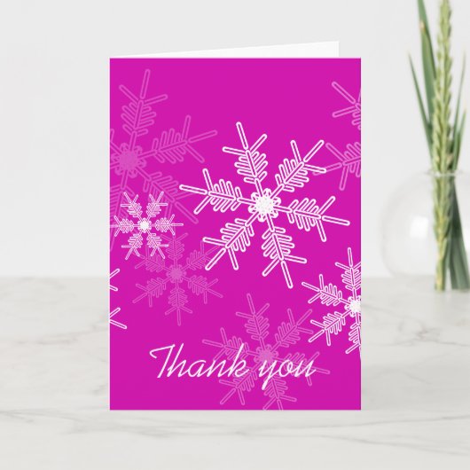Roze Snowflakes Kerstmis Bedankt voor je kaartje (Voorkant)