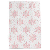 Roze Snowflakes Medium Cadeauzakje (Achterkant)