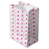 Roze Snowflakes Medium Cadeauzakje (Voorkant Gekanteld)