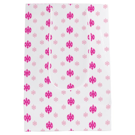 Roze Snowflakes Medium Cadeauzakje (Achterkant)