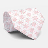 Roze Snowflakes Stropdas (Opgerold)