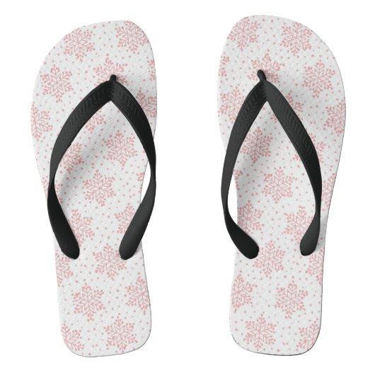 Roze Snowflakes Teenslippers (Voetbed)