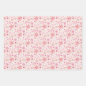 Roze Snowflakes Wrapping Paper Flat Sheet Set van  (Voorkant 3)