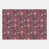 Roze Snowflakes Wrapping Paper Flat Sheet Set van  (Voorkant)