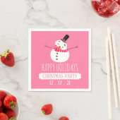 Roze Snowman, kerstfeest Servet (Insitu)