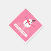 Roze Snowman, kerstfeest Servet (Hoek)