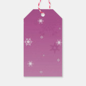 Roze Snowman Winter Scenery kerstcadeautje Label Cadeaulabel (Achterkant)