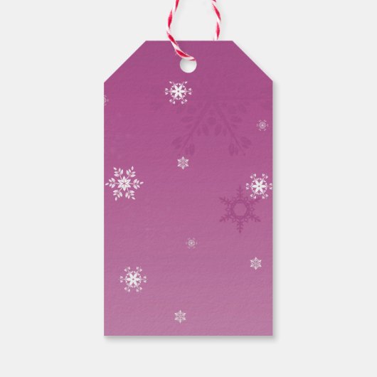 Roze Snowman Winter Scenery kerstcadeautje Label Cadeaulabel (Achterkant)