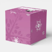 Roze Snowman Winter Scenery-kerstfeestdoos Bedankdoosjes (Achterkant)