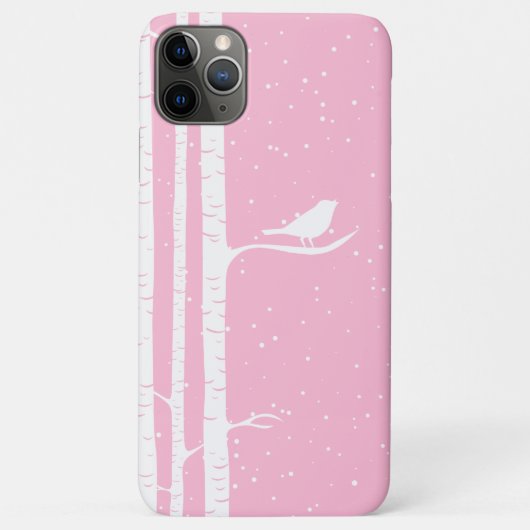 Roze Snowy Birch Trees Case-Mate iPhone Case (Achterkant)