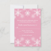 Roze Snowy Chalkboard Style Wedding RSVP Kaart (Achterkant)