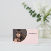 Roze Social Icon QR Code Foto Kapper Visitekaartje (Staand voorkant)