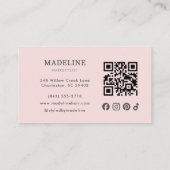 Roze Social Icon QR Code Foto Kapper Visitekaartje (Achterkant)