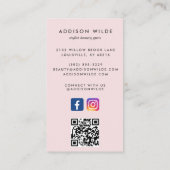 Roze Social Media Instagram Facebook QR Code Visitekaartje (Achterkant)