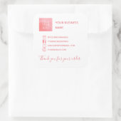Roze Social Media & Logo Dank u Vierkante Sticker (Tas)