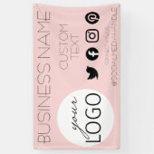  roze sociale media Business Logo Spandoek (Verticaal)