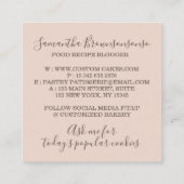 Roze Soft Bakery Pastry Chef Utils wood whisky Vierkante Visitekaartje (Achterkant)