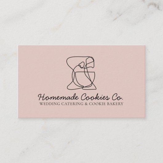 Roze Soft Blush Homemade Food Bakery Cook Visitekaartje (Voorkant)