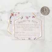 Roze soft floral bruiloft R.S.V.P-kaart Notitiekaartje (Voorkant / Achterkant in situ)