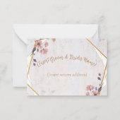 Roze soft floral bruiloft R.S.V.P-kaart Notitiekaartje (Achterkant)