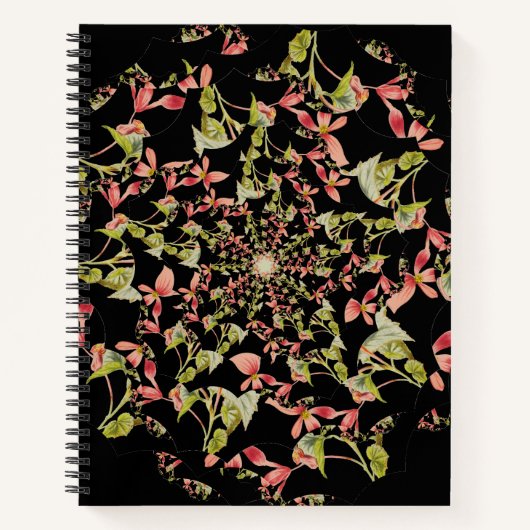 Roze Soft green Begonia fractal art Notitieboek (Voorkant)