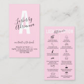 Roze Soft Makeup Lash Extension Nacare Visitekaartje (Voorkant / Achterkant)