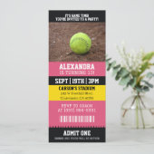 Roze Softbal Ticket Verjaardagsfeestje Kaart (Staand voorkant)